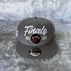 Miami Heat Snapback Hat New Era Gray 2020 NBA Finals Bound Locker Room